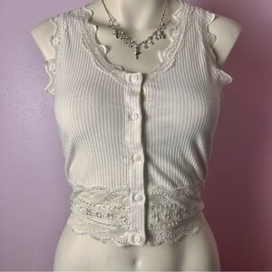 White lace tank top